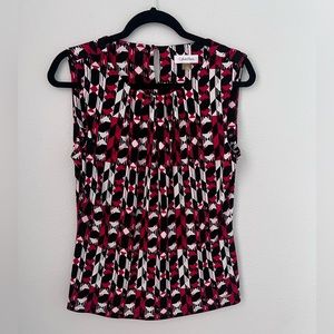 Calvin Klein Black White Red Geometric Tank Top Size Medium